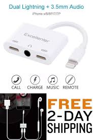 Excellenter 3 In 1 Lightning Adapter Splitter For Iphone 7 8 X With 3 5mm Jack Excellenter Iphone Iphone 7 Cell Phone