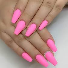 Hot pink nail designs coffin lovely and desirable artificial nails. Coffin Pink Nails Nail Art 4u