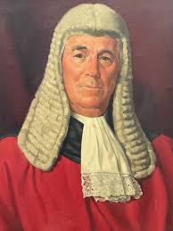 Oil Painting Portrait Of Judge Paul Storr Red Court Dress By John Whitlock  Conner