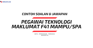 Tapi secara umumnya itu adalah format yang digunapakai sehingga tahun ini seperti yang telah dinyatakan dalam edaran umum spa tahun 2014/15. Contoh Soalan Pegawai Teknologi Maklumat F41 Mampu Psee Spa Jpa