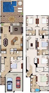 6 Bedroom Homes Ranging From 2 828 To 3 232 Square Feet The Two Story 6 Bedroom Residences Feature A F House Layout Plans Pool House Plans Narrow House Plans