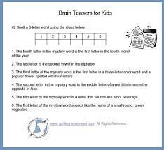 Check spelling or type a new query. Spelling Brain Teasers For Kids