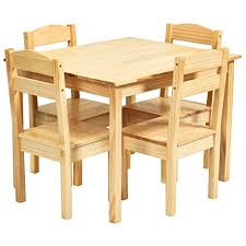 Costway 3 piece kids wooden table & chair set children multipurpose homeschool furniture. Costzon Kids Wooden Table And 4 Chair Set 5 Pieces Set Includes 4 Chairs And 1 Activity Table Toddler Table For 2 6 Years Playroom Furniture Picnic Table W Chairs Dining Table Set Multicolor