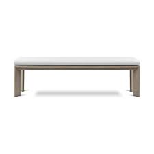 White dining table with bench and chairs. Schuyler Bench With Cushion Teak Dining Table Bench Furniture Dining Chairs
