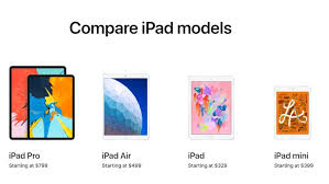 apple ipad vs ipad air vs ipad mini vs ipad pro which