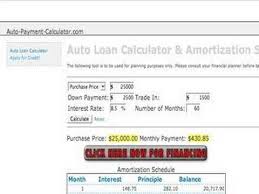 Auto Payment Calculator Amortization Schedule Youtube