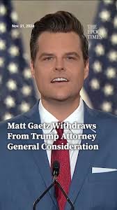 Matt Gaetz Withdraws From Trump Attorney General Consideration