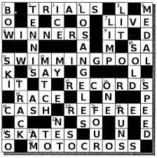 They're equally good for kids learning how to spell, for adults wanting to stimulate their mind, or for senior citizens looking to keep their minds sharp. Olympic Sports Crossword Solution