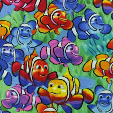 Encore un nouveau coloriage magique. Tissu Flanelle Poisson Clown Multicolore Ma Petite Mercerie