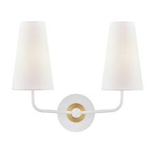 This lighting is commonly found in many homes as they are versatile. Mitzi By Hudson Valley Lighting Merri Aged Brass And White Two Light Wall Sconce H318102 Agb Wh Bellacor