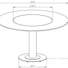 Circular dining tables are space efficient tables designed with a variety of common diameters for specific seating arrangements from small two person tables up to larger twelve person designs. 1