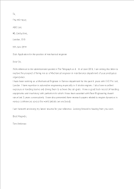 I've read the job listing for a mechanical engineering supervisor, and i believe that my experience matches your requirements exactly. Cover Letter Sample For Mechanical Engineer Resume Templates At Allbusinesstemplates Com