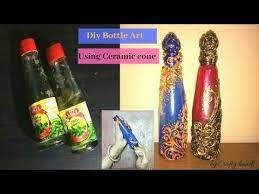 About 3% of these are bottles. Diy Bottle Decoration Idea Using Ceramic Cone Bottle Art By Crafty Hands Youtube Diy Bottle Bottle Art Bottles Decoration