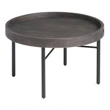 Amazoncom south shore industrial coffee table with metal legs. Diya Round Distressed Wood Tray Coffee Table
