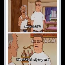 Gif Don T You Put That Evil On Me Ricky Bobby King Of The Hill Hank Hill Memes King Of The Hill English Jokes