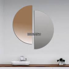 Round wall bathroom mirror roundmirror mirrors for bathroom wall bath round brushed gold wall luxury safety bathroom frame mirror for shower. Hot Selling Gray And Bronze Tinted Frameless Round Mirror Large Design Decorative Half Circle Bathroom Wall Mirror 60x60 Buy Unique Decorative Wall Mirror Large Wall Mirrors Cheap Half Circle Mirror Product On Alibaba Com