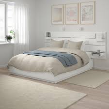 Nouvelle tête de lit avec rangement ikea brime 160cm blanc. Nordli Cadre De Lit Rangement Tete De Lit Blanc 160x200 Cm Ikea