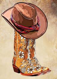 Cowboy boots and hat painting. Cowboy Boot Bride Inwboy Boots Clipartllection Cliparting Com