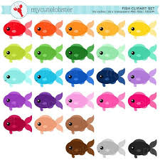 Rainbow Fish Clipart Set Clip Art Set Of Fish Cute Fish Etsy In 2020 Fish Clipart Rainbow Fish Clip Art