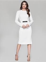 Marciano Guess White Long Sleeve Dress Long Sleeve Dress Dresses