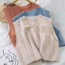 Maybe you would like to learn more about one of these? Heliar Women Sweater Vest Outerwear Knitted V Neck Sweater Female Sleeveless Spiral Pattern Sweater For Women 2020 Autumn Winter Aliexpress