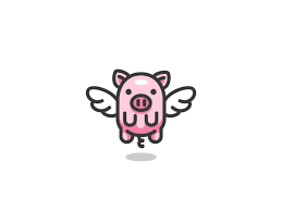 Flying Pig Logo Animation Kreatank Cute Animation Logo Gif Pork Wings Pig Flying Flying Pig Illustration Pig Illustration Flying Pig Tattoo