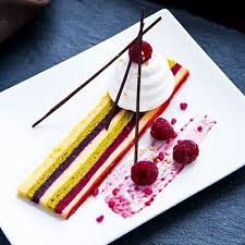 Restaurant Dessert Talisman Lemon Pate Sable Pistachio Sponge Cake Laim Curd Raspberry Jelly Black Currant Jelly Fancy Desserts Plated Desserts Desserts
