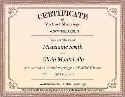 No spam or links to your own website. Certificado De Matrimonio Bodas Virtuales Para Divertirse Por Wedonweb Wedding Certificate Marriage Certificate Marriage