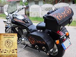 Handmade Leathercraft Hand Stitched Custom Motorcycle Bags Saddle Bags For Chopper Or Cruiser M Cruiser Bike Accessories Motorcycle Saddlebags Motorcycle Bag