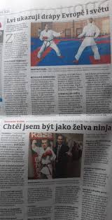 Redaktorka pardubického deník na návštěvě: Pardubicky Denik Lvi Ukazuji Drapy Evrope I Svetu Karate Lions Pardubice Z S
