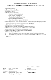 Check spelling or type a new query. Doc Lampiran Proposal Permohonan Hibah Dana Pembangunan Partisipatif Block Grant Al Ijabah Net Corp Academia Edu