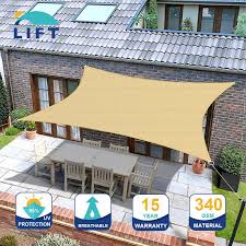 Sun sail shades are ideal for gardens, entryways, children's play area, patios and pools. China 10 X 20 Beige Rectangle Sun Shade Sail Canopy Awning Fabric Cloth Screen Uv Block Uv Resistant Heavy Duty Commercial Grade Outdoor Patio Carport Photos Pictures Made In China Com