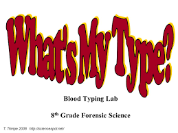 Blood Typing Lab 8th Grade Forensic Science Ppt Video Online Download