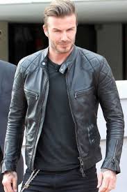 David Beckham Leather Jacket In Usa Canada Uk Australia Free Shipping Leather Jacket Style Black Leather Biker Jacket Celebrities Leather Jacket