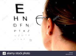Woman Reading Eye Test Chart Stock Photo 11057260 Alamy
