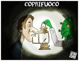 Curfew (regulation requiring people to be at home). Coprifuoco By Christi Politics Cartoon Toonpool