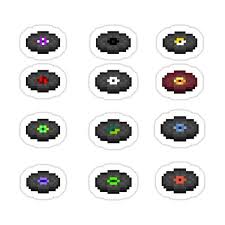 How to get every music disc in minecraft! Minecraft Disc Disk Sticker Pack Sticker By Mwrenne2806 In 2021 Minecraft Stickers Minecraft Room Decor Painting Minecraft
