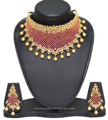 1 Gram Gold Necklace Set With Price South India Jewels Gold Necklace Set Choker Necklace Designs Necklace Set