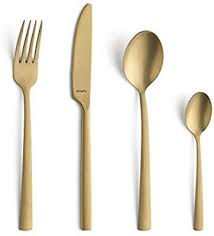 Amefa 9035vuvg17b78 Manille Menagere 16 Pieces Coffret 4 Personnes Acier Inoxydable Revetement Dore Mat 15 3 Ensemble De Couverts Acier Inoxydable Manille
