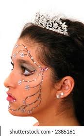 Teenage Girl Wearing Makeup Made Rhinestone Stock Photo 2403729