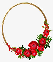 Metal Circular Wreath Of Red Flowers Red Flowers Wreath Illustration Wreaths