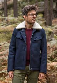 Jules blouson rembourré col montant 69.99 €. Blouson Bleu Pure Laine A Col Laine Pour Homme