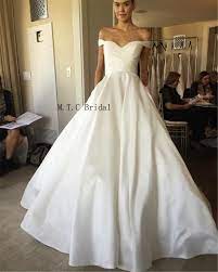 The top collection of satin wedding dresses at lunss for women! Simple White Satin Wedding Dresses 2019 Off The Shoulder Boat Neck A Line Elegant Bridal Dress Cheap Vestido De Noiva Cheap Wedding Dresses Aliexpress