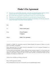 Sample finder's fee agreement letter source. Fillable Online Finder S Fee Agreement This Is A Sample Business Contract For Establishing The Terms Of Payment Of A Fee To A Finder For An Angel Or Vc Investment Fax Email