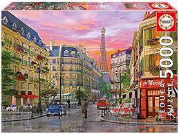 Reproduction of paintings by famous artists, landscapes, geographic maps, underwater world, animals, landmarks, cartoon characters, astrology and many other. Educa Rue Paris Puzzle 5000 Piece Paris Artwork Puzzle Art Tour Eiffel