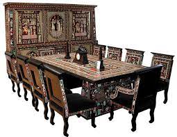 253 Unusual Art Deco Egyptian Revival Dining Set Lot 253 Egyptian Furniture Art Deco Art Deco Dining