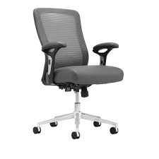 Realspace Modern Comfort Cassia Mesh Bonded Leather Mid Back Manager S Chair Gray Silver Officesupply Com