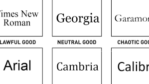 Humorous Font Chart Separates The Nice From The Evil