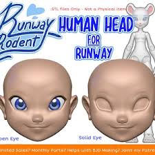 DIGITAL .STL punkin Pumpkin Stlye Heads for Bjds and Kabbit 26-28cm 3D  Printed Ball Jointed Doll Base Make Your Own BJD