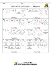 math place value worksheets to hundreds